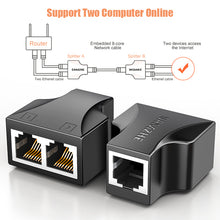 Load image into Gallery viewer, Ethernet Adapter Lan Cable Extender Splitter for Internet Connection Cat5 RJ45 Splitter Coupler Contact Modular Plug