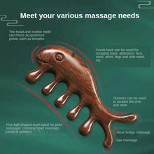 Load image into Gallery viewer, Sandalwood Massage Comb Head Meridian Scalp Comb Face Eye Shoulder Neck Scraping Treatment Hair Loss Anti-static Wide Tooth Comb