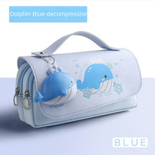 Load image into Gallery viewer, Pencil Case PU Leather Pen Case Ruler Pouch for School Girl Sweet Eraser Holder