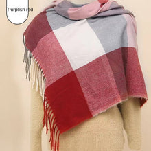 Load image into Gallery viewer, 2023 Autumn and Winter Simple Women's Plaid Scarf Shawl Thickened Thermal Long Artificial Cashmere Scarf