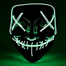 Load image into Gallery viewer, Scary Halloween Colplay Light Up Purge Mask Halloween Masquerade Party LED Face Masks Glowing In Dark for Kids Men Women Mask