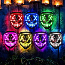 Load image into Gallery viewer, Scary Halloween Colplay Light Up Purge Mask Halloween Masquerade Party LED Face Masks Glowing In Dark for Kids Men Women Mask