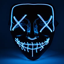 Load image into Gallery viewer, Scary Halloween Colplay Light Up Purge Mask Halloween Masquerade Party LED Face Masks Glowing In Dark for Kids Men Women Mask