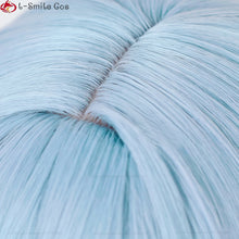 Load image into Gallery viewer, Anime Wigs High Quality EVA 100cm Long Ayanami Rei Cosplay Wig Cyan Blue Curly Hair Heat Resistant Halloween Party Wigs + Wig Cap