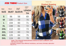 Load image into Gallery viewer, Top Spring and Autumn Shirt Women's Plaid Printed V-neck Middle Long Sleeve Tops Shirt