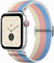 Load image into Gallery viewer, Scrunchie Strap for Apple watch band 45mm 41mm 44mm 40mm 38mm 42mm Elastic Nylon solo Loop bracelet iWatch series 7 3 4 5 6 se