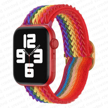 Load image into Gallery viewer, Scrunchie Strap for Apple watch band 45mm 41mm 44mm 40mm 38mm 42mm Elastic Nylon solo Loop bracelet iWatch series 7 3 4 5 6 se