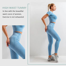 Load image into Gallery viewer, Yoga Set Workout Fitness Crop Top High Waist Leggings Sport Clothing For Women