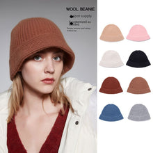 Load image into Gallery viewer, 2023 Autumn and Winter New Pure Wool Knit Hat Bucket Hat Ins Female