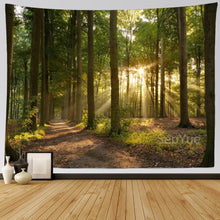 Load image into Gallery viewer, Forest Bohemian Wall Tapestry Nature Pattern Rays Tree Larg Wall Hanging Cheap Hippie Home Decoratio Room Decor Aesthetic