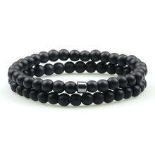 Load image into Gallery viewer, Distance Bracelet For Women Couples Bracelet Classic 6mm Natural Black Matte Blue Turquoises Beaded Stone Bracelets Men Jewelry