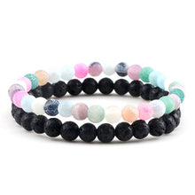 Load image into Gallery viewer, Distance Bracelet For Women Couples Bracelet Classic 6mm Natural Black Matte Blue Turquoises Beaded Stone Bracelets Men Jewelry