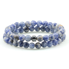 Load image into Gallery viewer, Distance Bracelet For Women Couples Bracelet Classic 6mm Natural Black Matte Blue Turquoises Beaded Stone Bracelets Men Jewelry