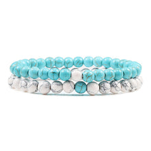 Load image into Gallery viewer, Distance Bracelet For Women Couples Bracelet Classic 6mm Natural Black Matte Blue Turquoises Beaded Stone Bracelets Men Jewelry
