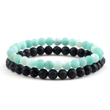 Load image into Gallery viewer, Distance Bracelet For Women Couples Bracelet Classic 6mm Natural Black Matte Blue Turquoises Beaded Stone Bracelets Men Jewelry