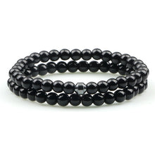 Load image into Gallery viewer, Distance Bracelet For Women Couples Bracelet Classic 6mm Natural Black Matte Blue Turquoises Beaded Stone Bracelets Men Jewelry