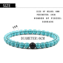 Load image into Gallery viewer, Distance Bracelet For Women Couples Bracelet Classic 6mm Natural Black Matte Blue Turquoises Beaded Stone Bracelets Men Jewelry