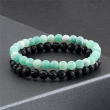 Load image into Gallery viewer, Distance Bracelet For Women Couples Bracelet Classic 6mm Natural Black Matte Blue Turquoises Beaded Stone Bracelets Men Jewelry
