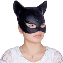 Load image into Gallery viewer, Sexy Cat Woman Selina Kyle Latex Mask Superhero Movie Cosplay Costume Halloween Party Masks