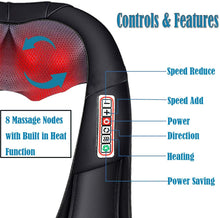 Load image into Gallery viewer, Shiatsu shouler Massager 4D Deep Kneading Shoulder Neck Back Massager Pain Relief Full Body Muscle Relax Massage Shawl
