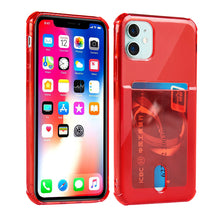 Load image into Gallery viewer, Shockproof Transparent Phone Case For iPhone 12Mini 12 11 Pro Max X XS XR 7 8 Plus SE 2 Soft Silicone Wallet Cover Card Holder