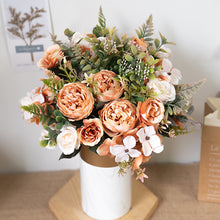 Load image into Gallery viewer, Silk Artificial Rose Flowers Cheap Autumn Decoration White Wedding Home Christmas Fall Fake Flower Bouquet Craft Wreath Supplies