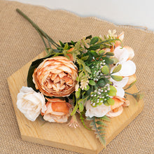 Load image into Gallery viewer, Silk Artificial Rose Flowers Cheap Autumn Decoration White Wedding Home Christmas Fall Fake Flower Bouquet Craft Wreath Supplies