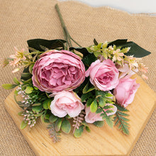 Load image into Gallery viewer, Silk Artificial Rose Flowers Cheap Autumn Decoration White Wedding Home Christmas Fall Fake Flower Bouquet Craft Wreath Supplies