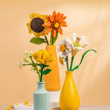 Load image into Gallery viewer, Simulation Building Blocks Flower Tulip Rose Sunflower Potted Bouquet Mini Flower Block DIY Children's Assembled Toy Girl Gift