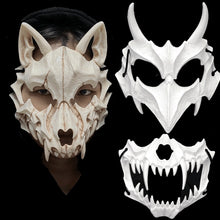 Load image into Gallery viewer, Skull Party Mask Demon Werewolf Tigers Skull Half Face Cover Mask Halloween Dance Prom Cosplay Costume Mask Prop