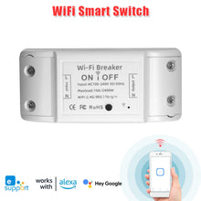 Load image into Gallery viewer, Smart Light Switch DIY WiFi Breaker Works With Alexa Google Home Universal Timer Life APP Wireless Remote Control Fan Switch
