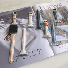 Load image into Gallery viewer, Smart Watch Strap for Apple Watch Band 40mm 44mm 38mm 42mm Series SE 654321 Woman Leather Watch Band