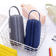Load image into Gallery viewer, Pencil Case Candy Color Large Capacity Double Zipper Fabric Pen Box