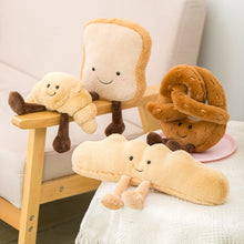 Load image into Gallery viewer, Soft Cartoon Figure Pretzel Crossant Toast Bread Doll Plush Food Toy Stuffed Baguette Poach Egg Decor Doll For Girl Kid Birthday