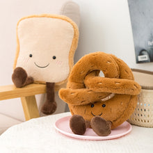 Load image into Gallery viewer, Soft Cartoon Figure Pretzel Crossant Toast Bread Doll Plush Food Toy Stuffed Baguette Poach Egg Decor Doll For Girl Kid Birthday