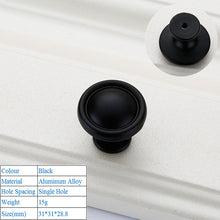 Load image into Gallery viewer, Doorknob Solid Modern Simple Furniture Hardware Accessories Drawer Cabinet Door Handle American Black Cabinet Wardrobe Single Hole Knobs