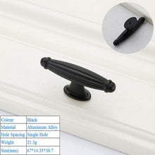 Load image into Gallery viewer, Doorknob Solid Modern Simple Furniture Hardware Accessories Drawer Cabinet Door Handle American Black Cabinet Wardrobe Single Hole Knobs