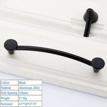 Load image into Gallery viewer, Doorknob Solid Modern Simple Furniture Hardware Accessories Drawer Cabinet Door Handle American Black Cabinet Wardrobe Single Hole Knobs