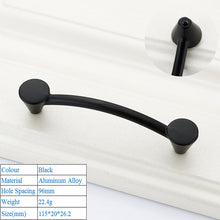 Load image into Gallery viewer, Doorknob Solid Modern Simple Furniture Hardware Accessories Drawer Cabinet Door Handle American Black Cabinet Wardrobe Single Hole Knobs