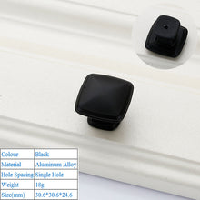 Load image into Gallery viewer, Doorknob Solid Modern Simple Furniture Hardware Accessories Drawer Cabinet Door Handle American Black Cabinet Wardrobe Single Hole Knobs