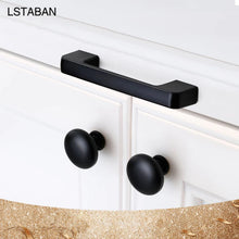 Load image into Gallery viewer, Doorknob Solid Modern Simple Furniture Hardware Accessories Drawer Cabinet Door Handle American Black Cabinet Wardrobe Single Hole Knobs