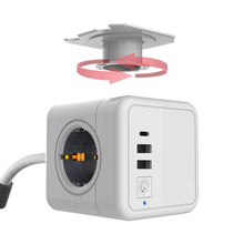 Load image into Gallery viewer, Sopend PowerCube Socket Power StripPlug Wall with 4 Outlets 2 USB One Switch Type C Ports 1.5m Extension Cable Multi Charger