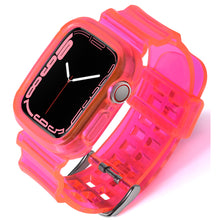 Load image into Gallery viewer, Sport Clear Band + Case for Apple Watch 7 6 SE 5 4 3 2 1 Transparent silicone Strap for iwatch Strap 40mm 44mm 42MM 41MM 45MM