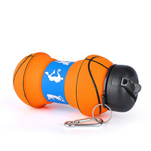 Load image into Gallery viewer, Sports Fold Water Bottle Football Basketball Tennis Leakproof Portable Silica gel Kettle Travel Office School Kids Water Bottle