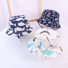 Load image into Gallery viewer, Spring Autumn Thin Cartoon Dinosaur Print Baby Bucket Hat Cotton Fisherman Hats Kids Summer Toddler Boys Girls Panama Sun Cap