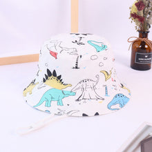 Load image into Gallery viewer, Spring Autumn Thin Cartoon Dinosaur Print Baby Bucket Hat Cotton Fisherman Hats Kids Summer Toddler Boys Girls Panama Sun Cap