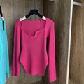 Load image into Gallery viewer, Square Collar Long Sleeve Woman Sweaters Knitted Pullover Women Spring Autumn Sweater Winter Tops For Women Black White Jumper