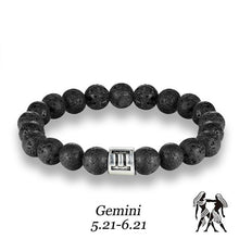 Load image into Gallery viewer, Stone bracelet beads lava natural homme fashion bangles Bracelet Men 12 Constellation Accessorie Jewelry male Lover Gifts