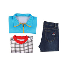Load image into Gallery viewer, Stranger Things Season 4 Cosplay Costumes Max Mayfield Mike Eleven Lucas Hell Fire Club Uniform Blue Sweater Jeans Plaid Shirt