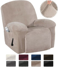 Load image into Gallery viewer, Velvet Recliner Chair Cover Protector Elastic All-inclusive Massage Sofa Couch Cover for Living Room Wingback Armchair Sofa
